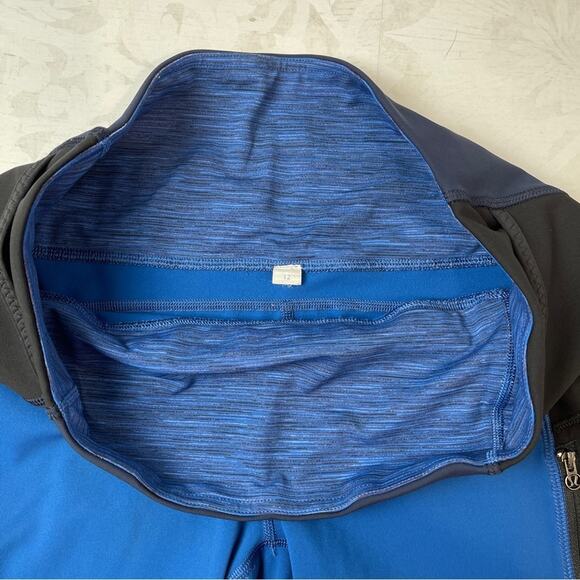Lululemon Run Ice Queen Pant Limitless Blue Black Size 12 Like New - Picture 11 of 16